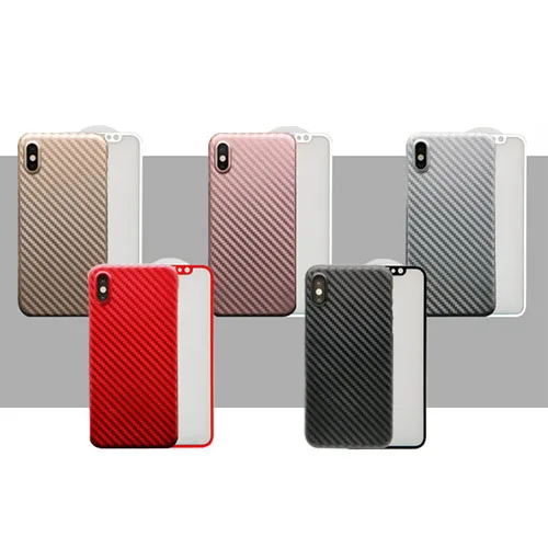 2in1carbon iPhone X / XS 2in1 Ultra Thin Carbon Effect Case & Full Cover Screen Protector - Image 1