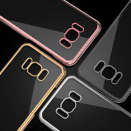 Samsung Galaxy S8 Ultra Thin Clear Gel & Chrome Effect
