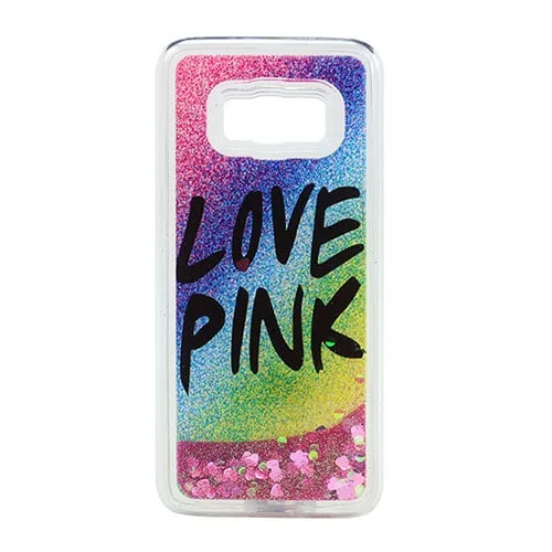 lovepinksam Samsung A600F Galaxy A6 2018 Love Pink Liquid Glitter Filled Gel Case - Image 1