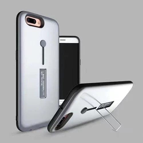 7plusfinger iPhone 6 Plus / 6s Plus / 7 Plus / 8 Plus Dual-Layer Shockproof Finger Strap Stand Case - Image 1