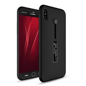 iPhone XS Max Dual-Layer Shockproof Finger Strap Stand Case