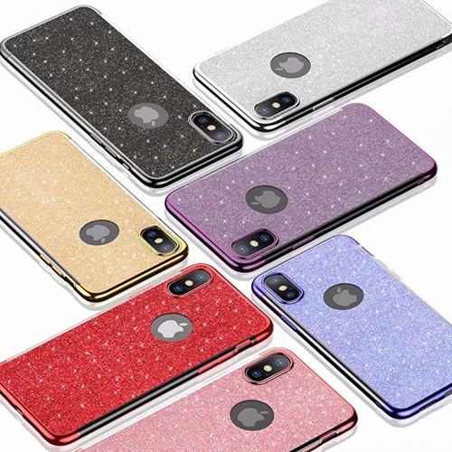 iPhone XR Ultra Thin Clear Gel With Chrome & Glitter Effect