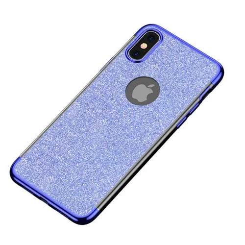 iPhone X / XS Ultra Thin Clear Gel Case With Chrome & Glitter Effect - Image 2