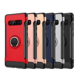 Samsung Galaxy S10 Plus Hybrid Dual-Layer Armor Case With Magnetic Ring Stand