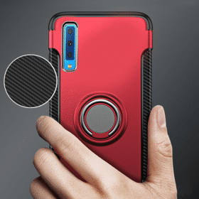 Samsung A750F Galaxy A7 2018 Hybrid Dual-Layer Armor Case With Magnetic Ring Stand