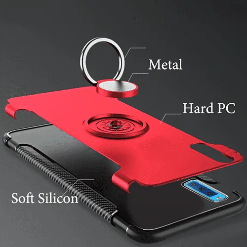 Samsung A750F Galaxy A7 2018 Hybrid Dual-Layer Armor Case With Magnetic Ring Stand - Image 4