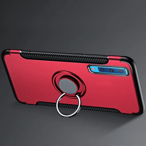 Samsung A750F Galaxy A7 2018 Hybrid Dual-Layer Armor Case With Magnetic Ring Stand - Image 2