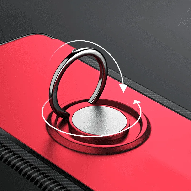 Samsung A750F Galaxy A7 2018 Hybrid Dual-Layer Armor Case With Magnetic Ring Stand - Image 3