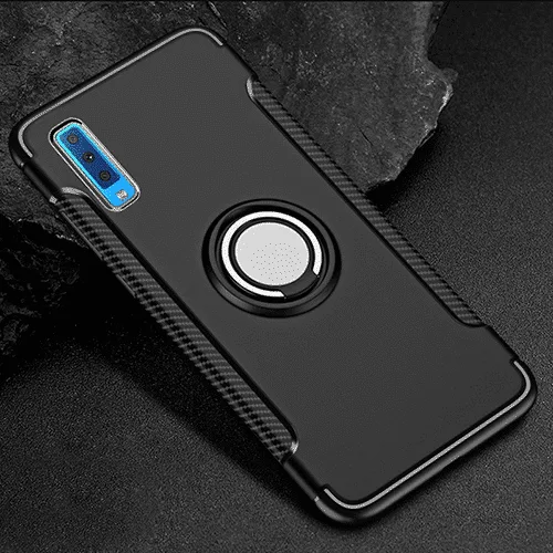 Samsung A750F Galaxy A7 2018 Hybrid Dual-Layer Armor Case With Magnetic Ring Stand - Image 5