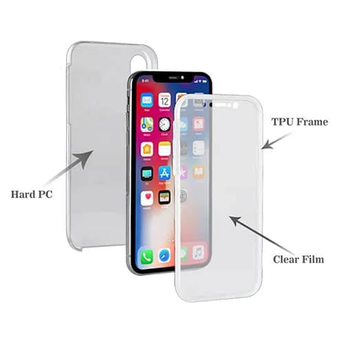 iphx360pc.jpg iPhone X / XS 360ยบ PC & TPU Full Case With Protective Screen Cover