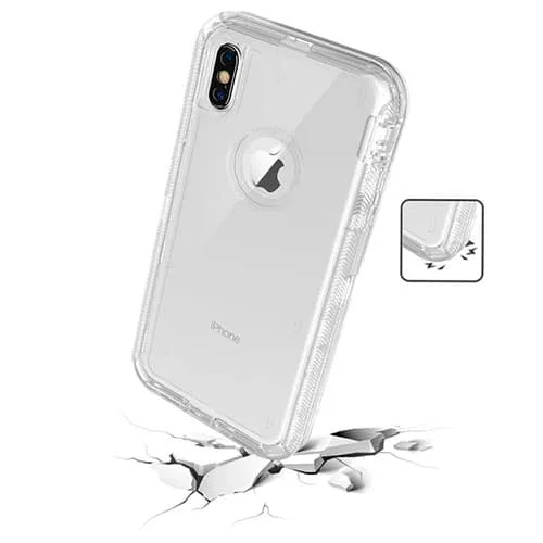 xsdefenderclear3.jpg Heavy Duty Transparent Rugged Shockproof Builder Case For iPhone X / XS / Xr / XS Max - Image 1