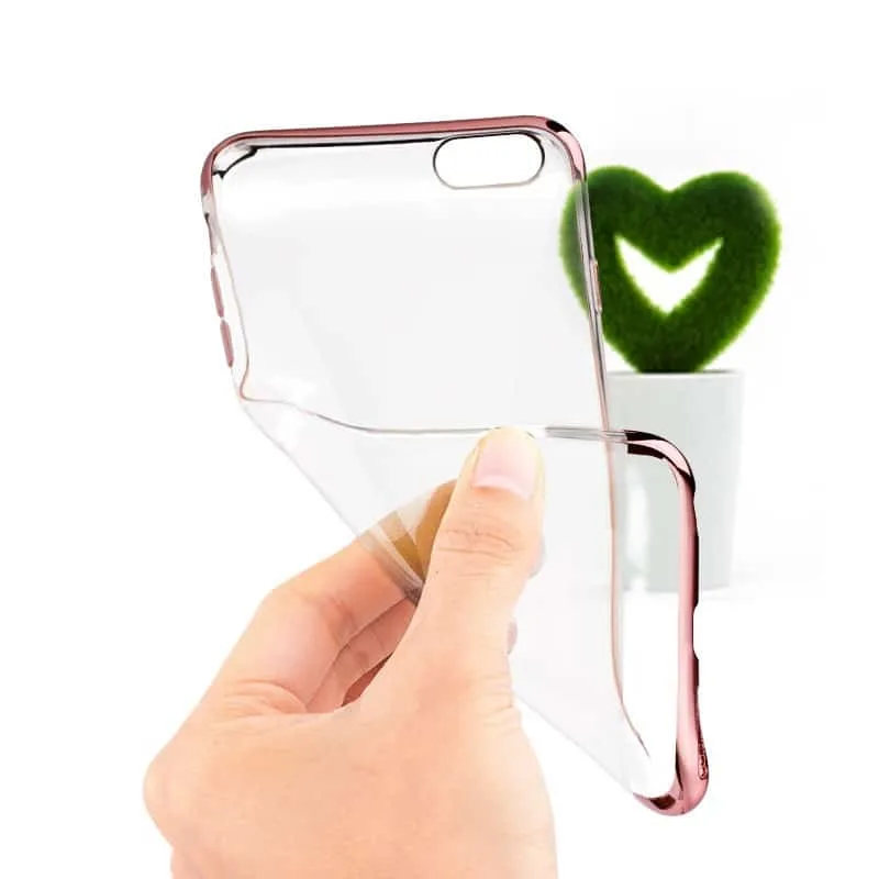 iPhone 6 / 6S Ultra Thin Clear Gel & Chrome Effect Trim Case - Image 2