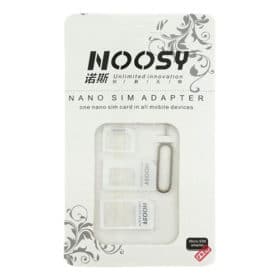 4in1 Noosy Nano, Micro & Standard Sim Card Adapter / Converter Set