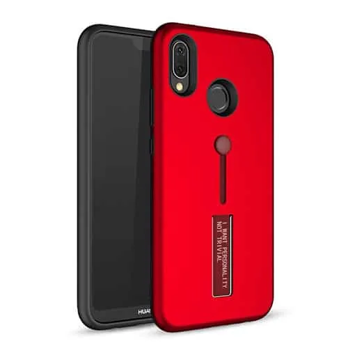 Huawei P Smart Dual-Layer Shockproof Finger Strap Stand Case - Image 3