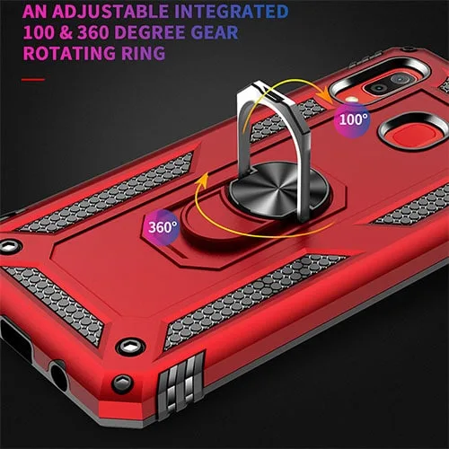 Samsung  Galaxy A30 Hybrid Dual-Layer Armor Case With Magnetic Ring Stand - Image 3