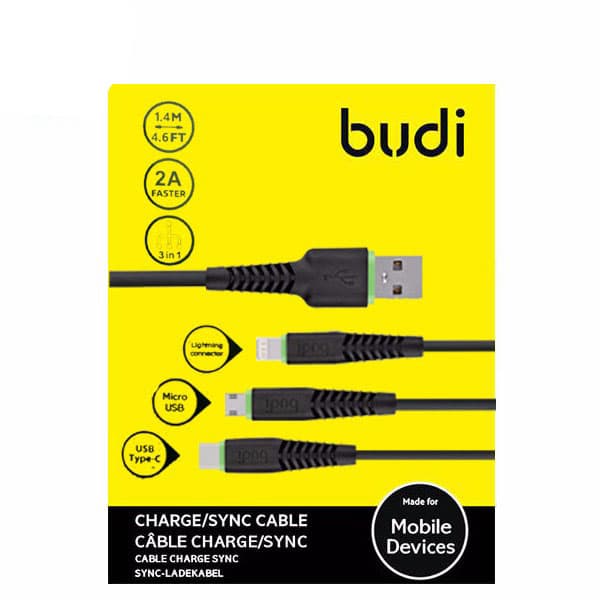 budi 3in1Charge / Sync USB Cable