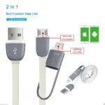 2in1 Micro USB Lightning Data Sync Charging Cable - Image 2
