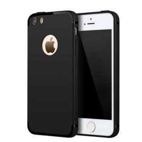 iPhone SE / 5 / 5s Max Matte Black Cross Pattern TPU Gel Case