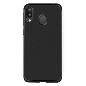 Samsung Galaxy A20 / A30 Matte Black Cross Pattern TPU Gel Case