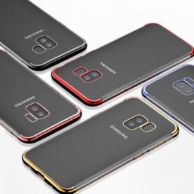 Samsung Galaxy A8 2018 Ultra Thin Clear Gel & Chrome Effect
