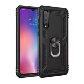 Samsung Galaxy A70 Hybrid Dual-Layer Armour Case With Magnetic Ring Stand