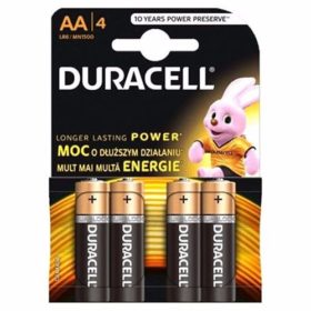 4 x Duracell MN1500 AA Alkaline Batteries