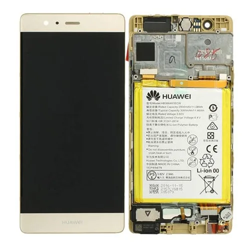 p9lcdframegold.jpg Genuine Huawei P9 EVA-L09 LCD Screen & Touch Digitiser With Frame & Battery - 14 Day - Image 1