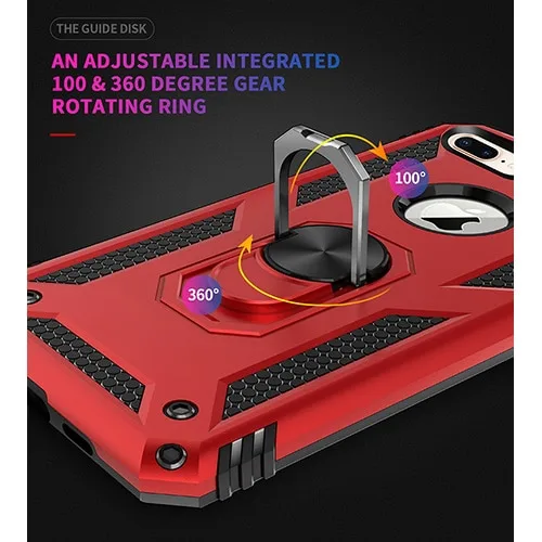 iPhone X / XS Hybrid Dual-Layer Armour Case With Magnetic Ring Stand - Image 5