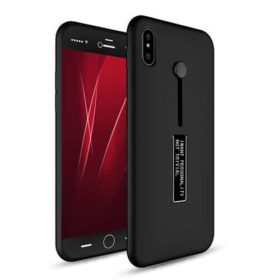 iPhone XS Max Dual-Layer Shockproof Finger Strap Stand Case