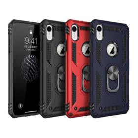 iPhone XR Hybrid Dual-Layer Armour Case With Magnetic Ring Stand