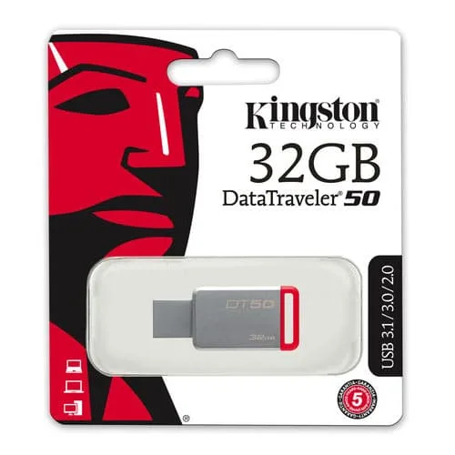 Kingston DataTraveler 50 32GB USB 3.0 Flash Stick Pen Memory Drive