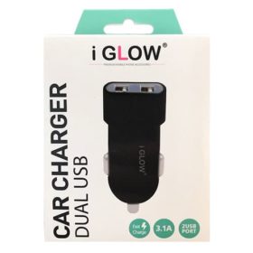 iGlow High Quality 3.1A Twin USB Port Car Charger
