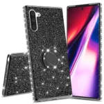 Samsung Galaxy Note 10 Plus Ultra Thin Clear Gel Case With Diamond, Glitter & Ring - Image 2