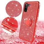 Samsung Galaxy Note 10 Plus Ultra Thin Clear Gel Case With Diamond, Glitter & Ring - Image 3