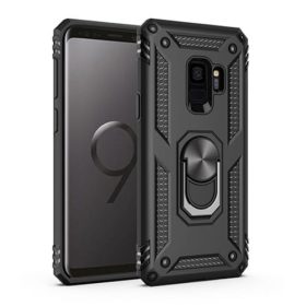 Samsung Galaxy S9 Hybrid Dual-Layer Armour Case With Magnetic Ring Stand - Black