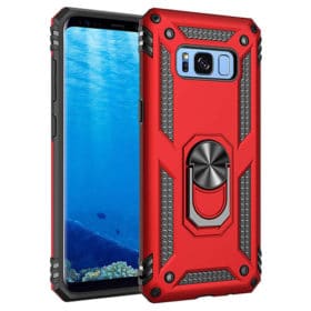 Samsung Galaxy S8 Hybrid Dual-Layer Armour Case With Magnetic Ring Stand - Red