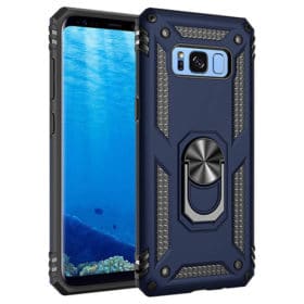 Samsung Galaxy S8 Hybrid Dual-Layer Armour Case With Magnetic Ring Stand - Blue