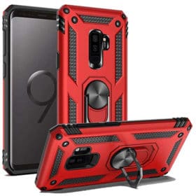 Samsung Galaxy S9 Hybrid Dual-Layer Armour Case With Magnetic Ring Stand - Red