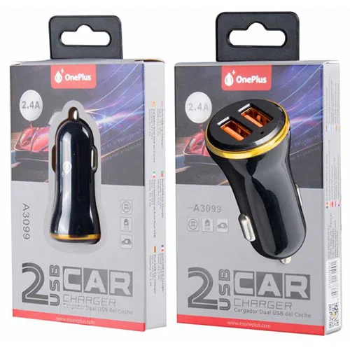 a3099black.jpg High Quality 2.4A Twin USB Port Car Charger A3099 - Image 1