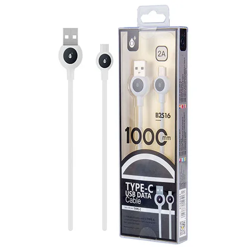 Type-C USB 2A Braided Fast Charging 1 Metre Charge / Data Sync Cable – Retail Packed - Image 1