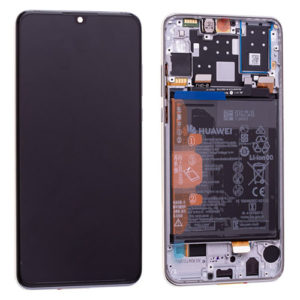 Genuine Huawei P30 Lite LCD Screen & Touch Digitiser With Frame & Battery - White