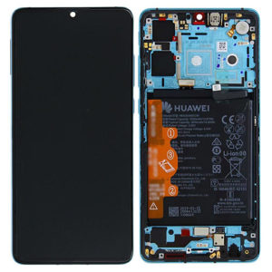 LCD Screen & Touch Digitiser With Frame & Battery For Huawei P30 - Blue - OEM Pulled