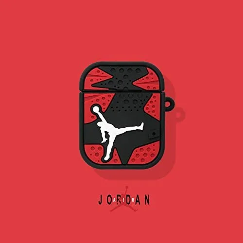 jordanairpod.jpg Apple AirPods 1 & 2 Jordan Silicone Case Protective Cover With Buckle