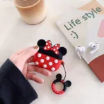 Apple AirPods Pro Minnie Mouse Silicone Case Protective Cover With Finger Ring Hanger - Image 2