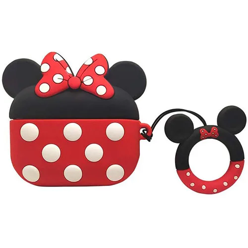 Apple AirPods Pro Minnie Mouse Silicone Case Protective Cover With Finger Ring Hanger