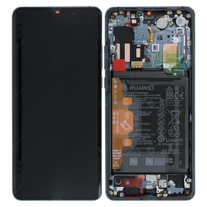 Genuine Huawei P30 Pro LCD Screen & Touch Digitiser With Frame & Battery - 14 Day - Mystic Blue