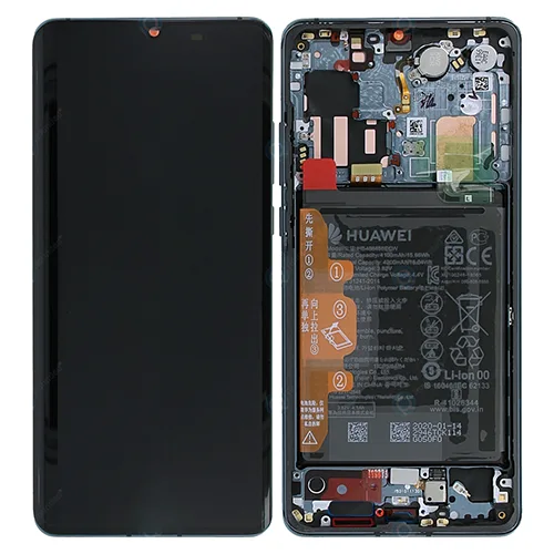 Genuine Huawei P30 Pro LCD Screen & Touch Digitiser With Frame & Battery - 14 Day - Mystic Blue