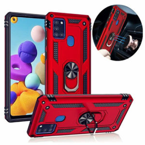 Samsung A217 Galaxy A21S Hybrid Dual-Layer Armour Case With Magnetic Ring Stand
