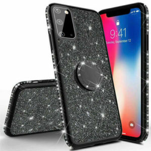 Samsung A515 Galaxy A51 Ultra Thin Clear Gel Case With Diamond, Glitter & Ring