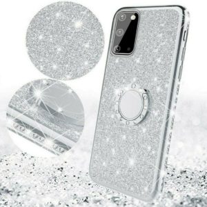 Samsung A715 Galaxy A71 Ultra Thin Clear Gel Case With Diamond, Glitter & Ring